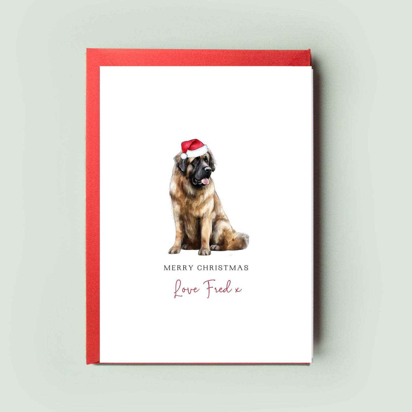 Leonberger Personalised Dog Christmas Card, For the Dog, From the Dog, Pet Christmas Card, Dog Card, Dog Dad, Dog Mum, Merry Woofmas