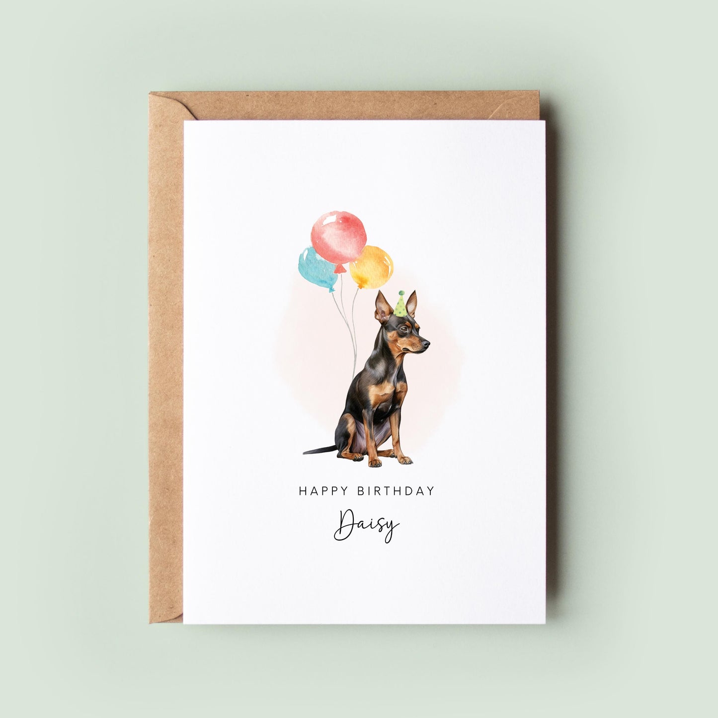 Miniature Pinscher Dog Birthday Card from the Dog, Birthday Card for Dog Dad, Birthday Card for Dog Mum, Pet Card, From the Dog