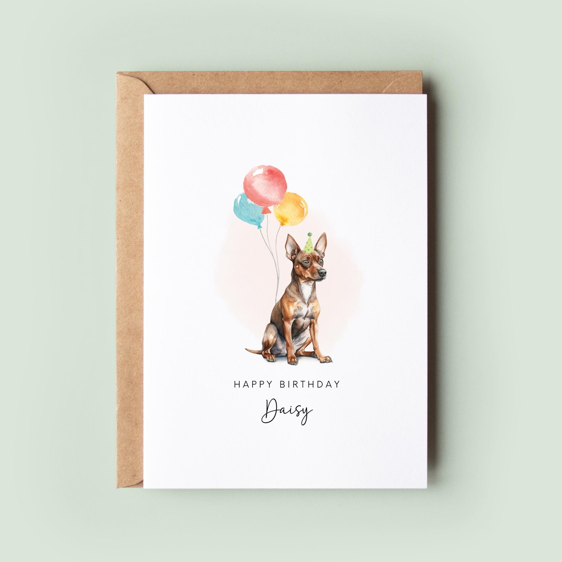 Miniature Pinscher Dog Birthday Card from the Dog, Birthday Card for Dog Dad, Birthday Card for Dog Mum, Pet Card, From the Dog