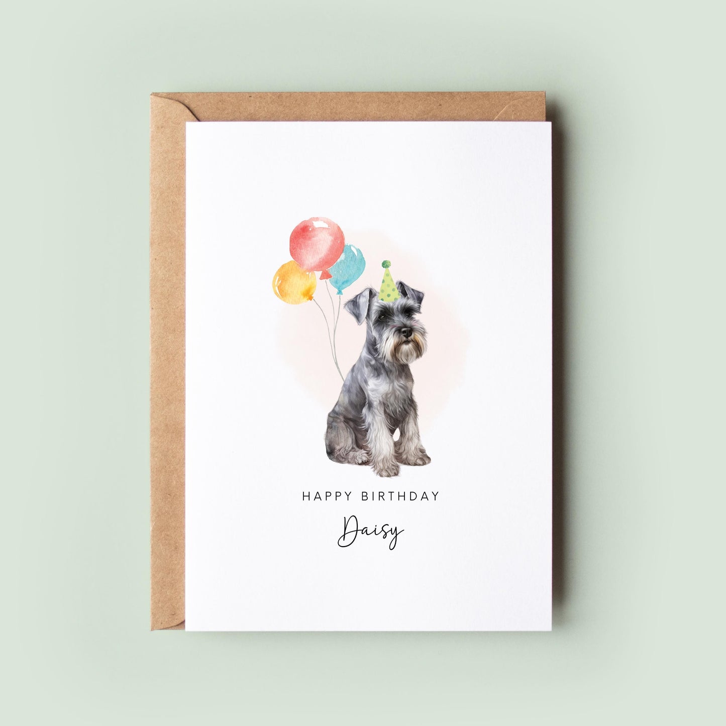 Miniature Schnauzer Dog Birthday Card from the Pet Dog for Dog Dad or Dog Mum