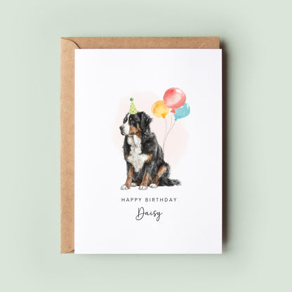 Bernese Mountain Dog Birthday Card from the Pet Dog for Dog Dad or Dog Mum