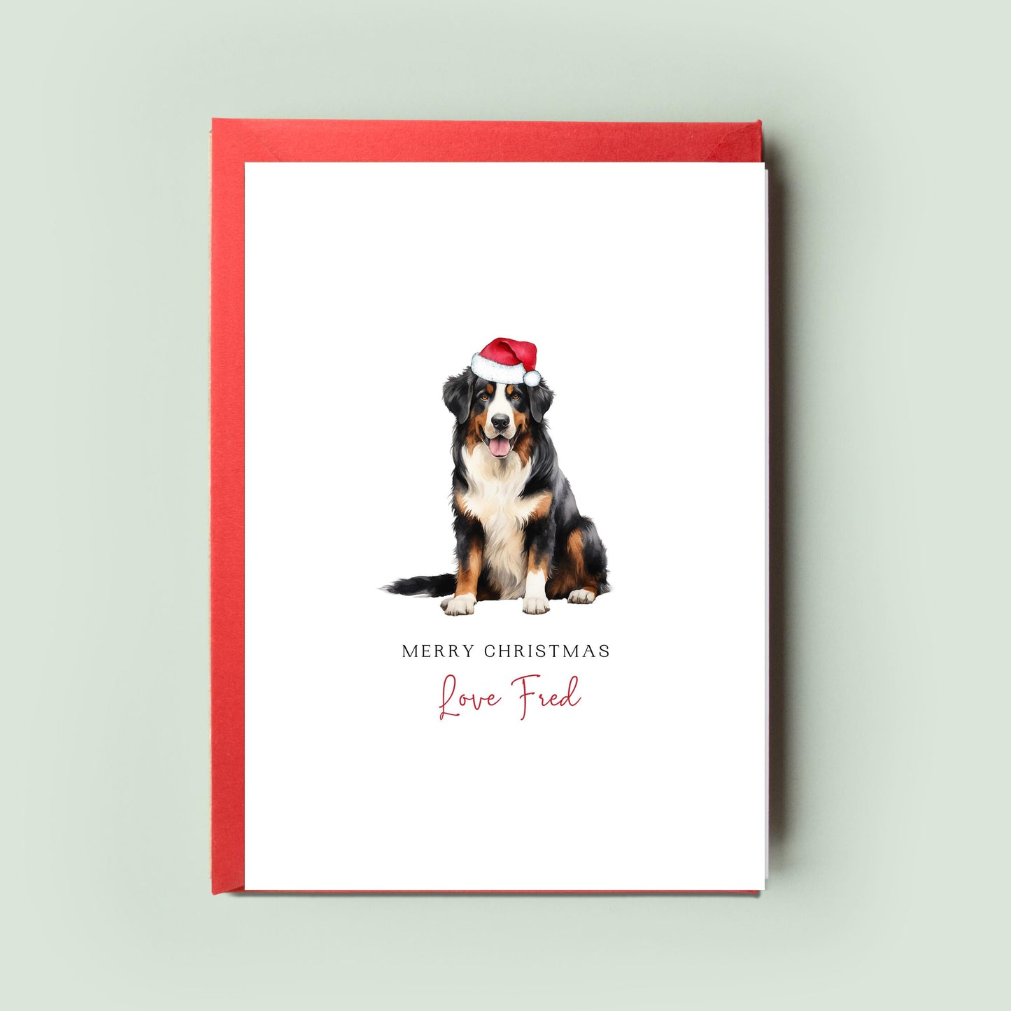 Bernese Mountain Dog Christmas Card for Dog Mum & Dog Dad – Pet Card From the Dog – Perfect Christmas Card from the Dog for Dog Lovers