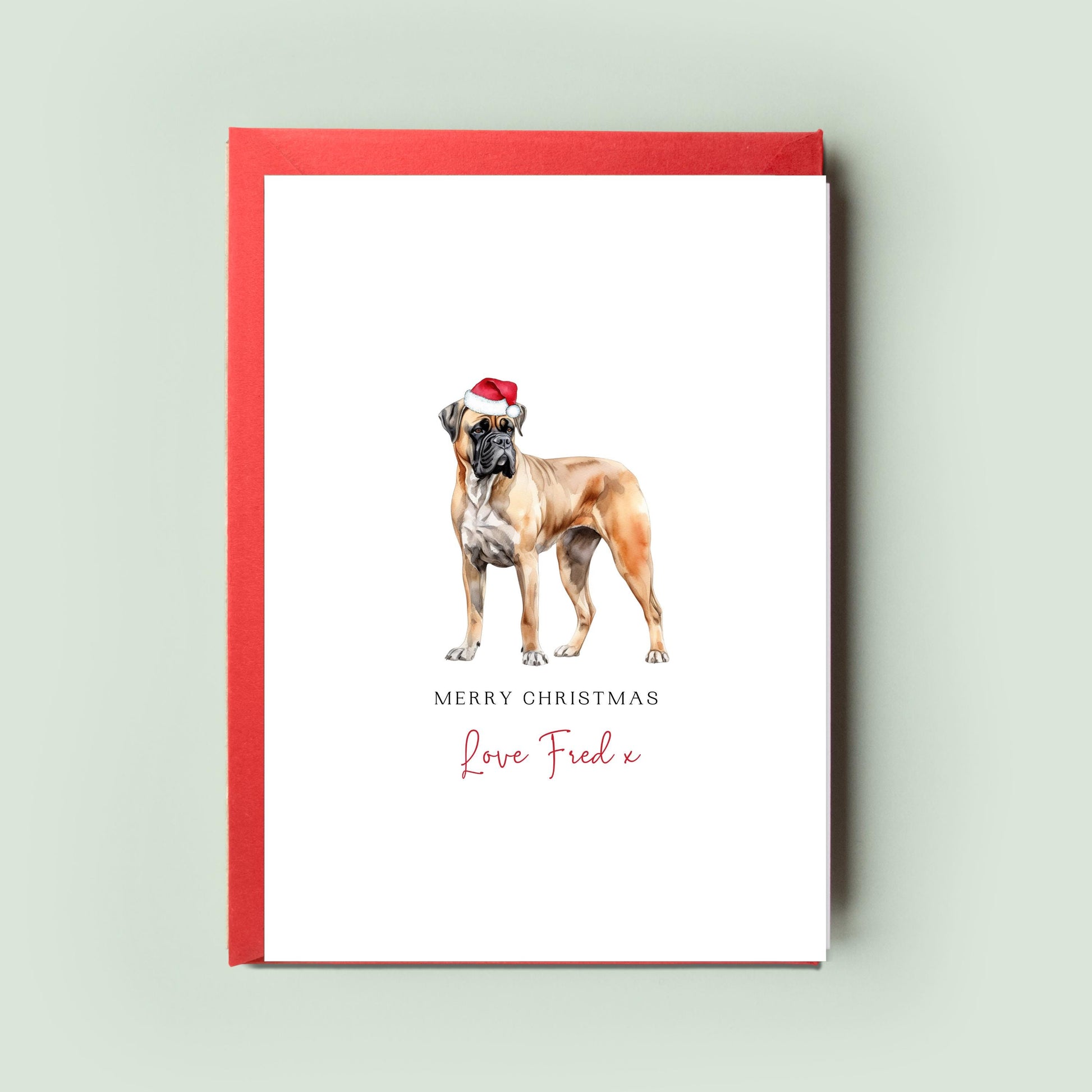 Boerboel Personalised Dog Christmas Card, For the Dog, From the Dog, Pet Christmas Card, Dog Card, Dog Dad, Dog Mum, Card, Merry Woofmas