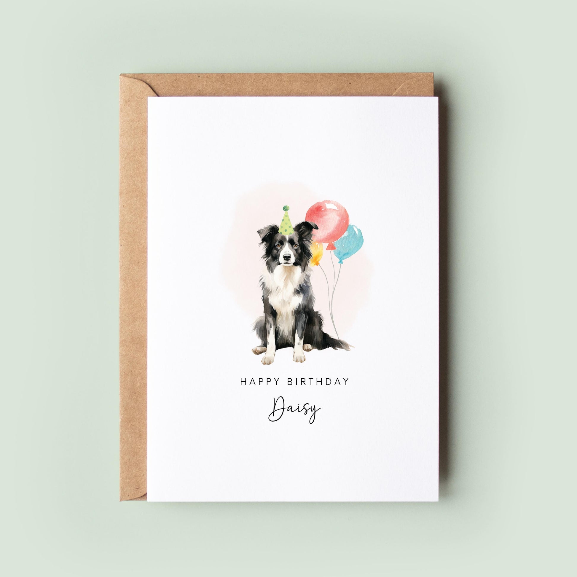 Border Collie Dog Birthday Card from the Pet Dog for Dog Dad or Dog Mum