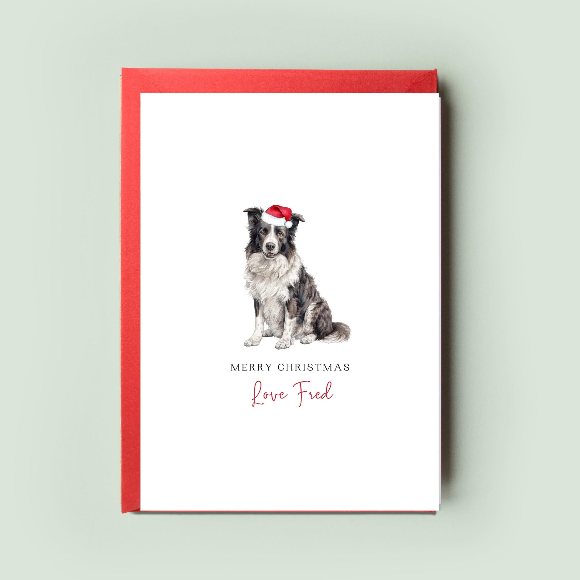 Border Collie Christmas Card