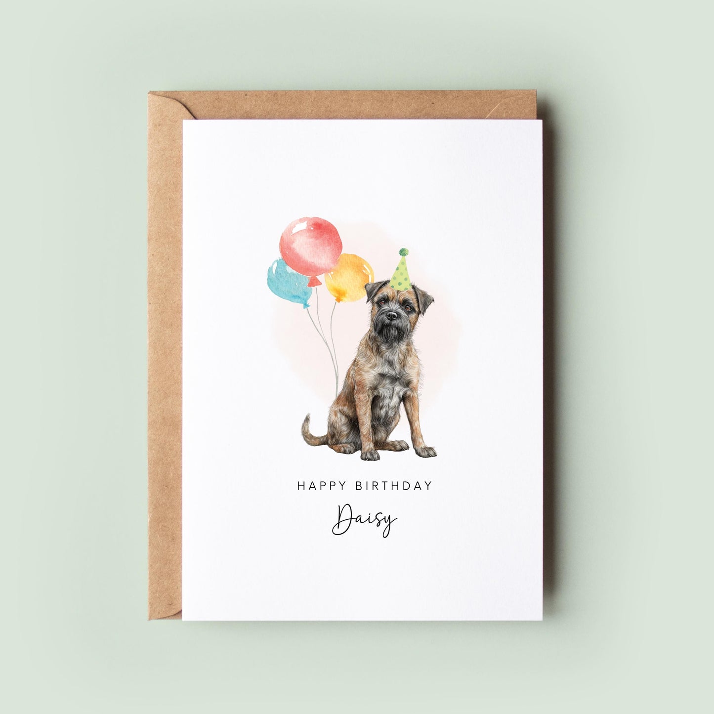 Border Terrier Dog Birthday Card from the Pet Dog for Dog Dad or Dog Mum