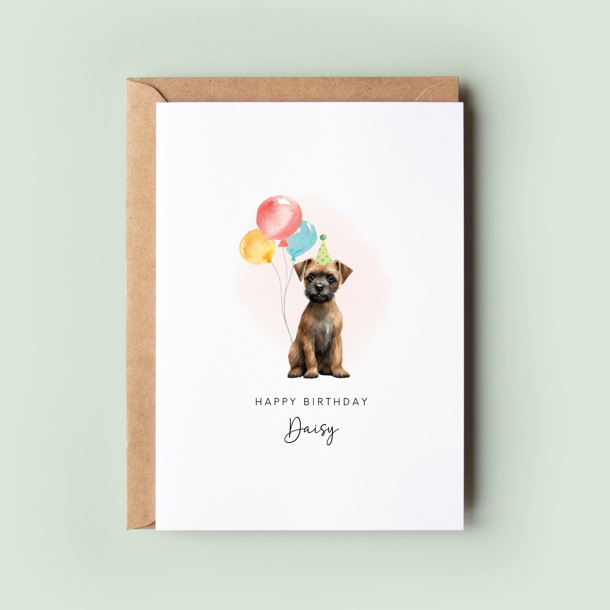 Border Terrier Dog Birthday Card from the Pet Dog for Dog Dad or Dog Mum