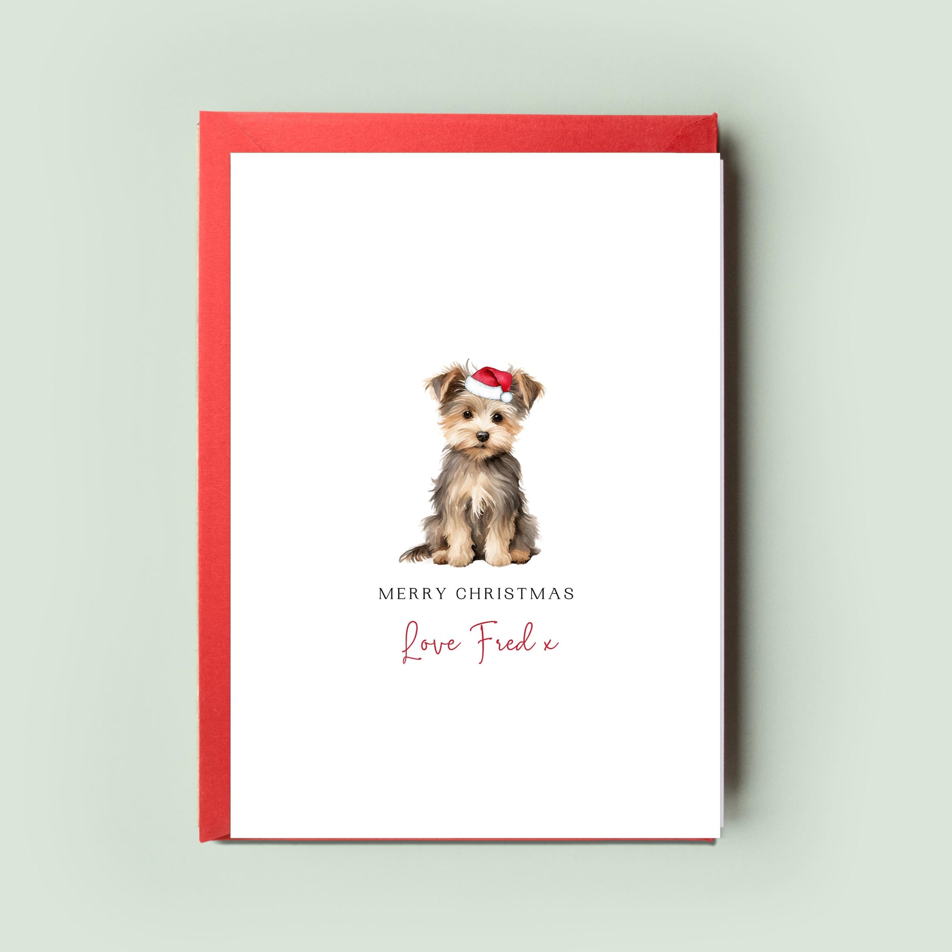 Morkie Dog Personalised Dog Christmas Card, For the Dog, From the Dog, Pet Christmas Card, Dog Card, Dog Dad, Dog Mum, Merry Woofmas