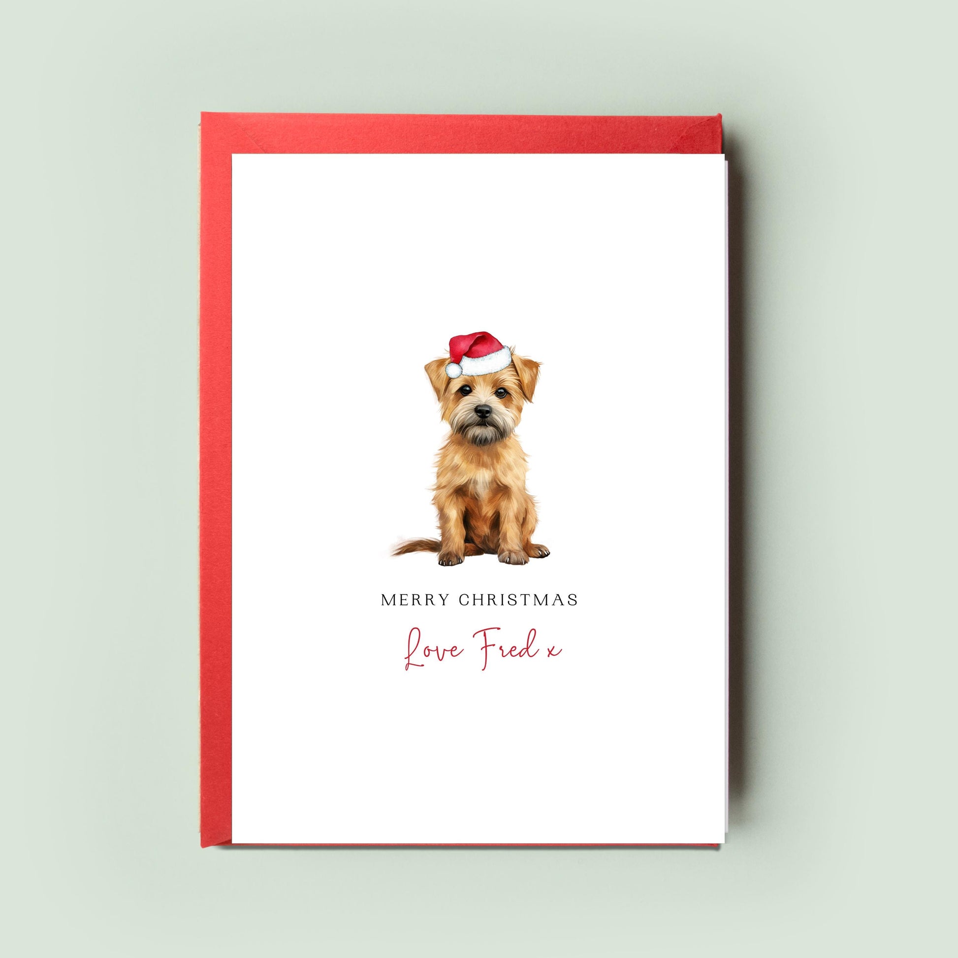 Norfolk Terrier Personalised Dog Christmas Card, For the Dog, From the Dog, Pet Christmas Card, Dog Card, Dog Dad, Dog Mum, Merry Woofmas