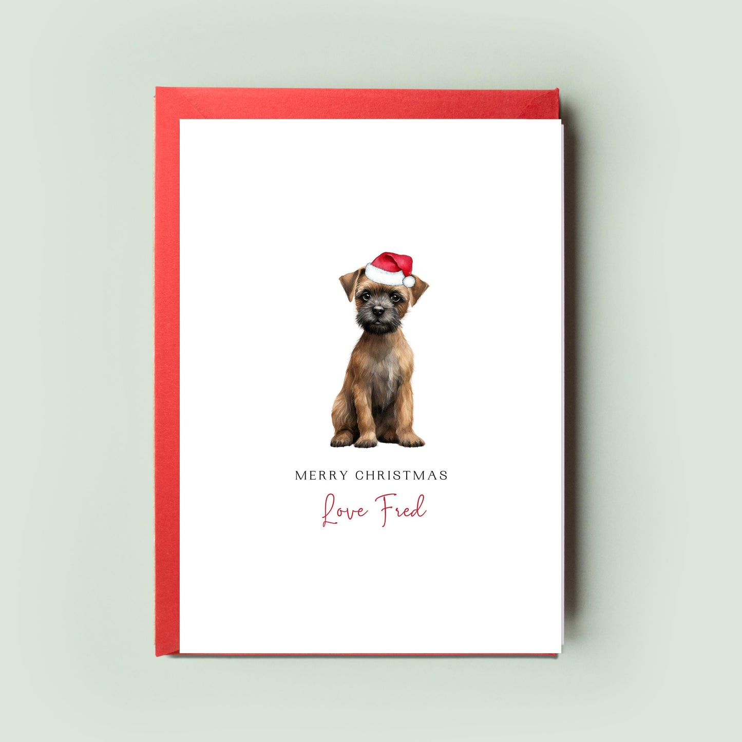 Border Terrier Christmas Card