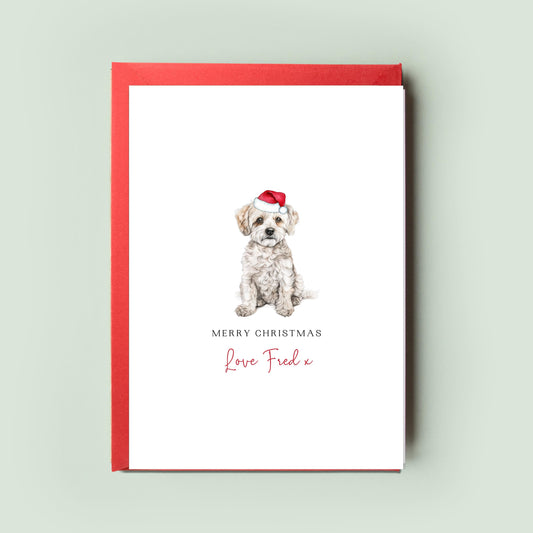 Peekapoo Dog Personalised Dog Christmas Card, For the Dog, From the Dog, Pet Christmas Card, Dog Card, Dog Dad, Dog Mum, Merry Woofmas Card