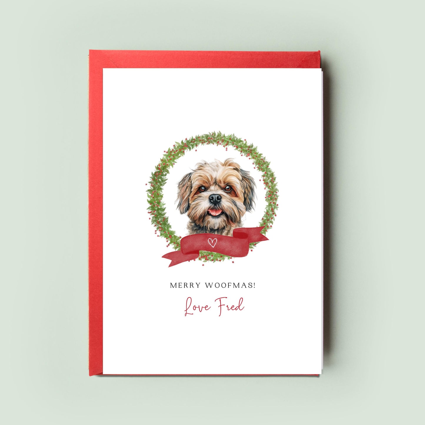 Peekapoo Dog Personalised Dog Christmas Card, For the Dog, From the Dog, Pet Christmas Card, Dog Card, Dog Dad, Dog Mum, Merry Woofmas Card