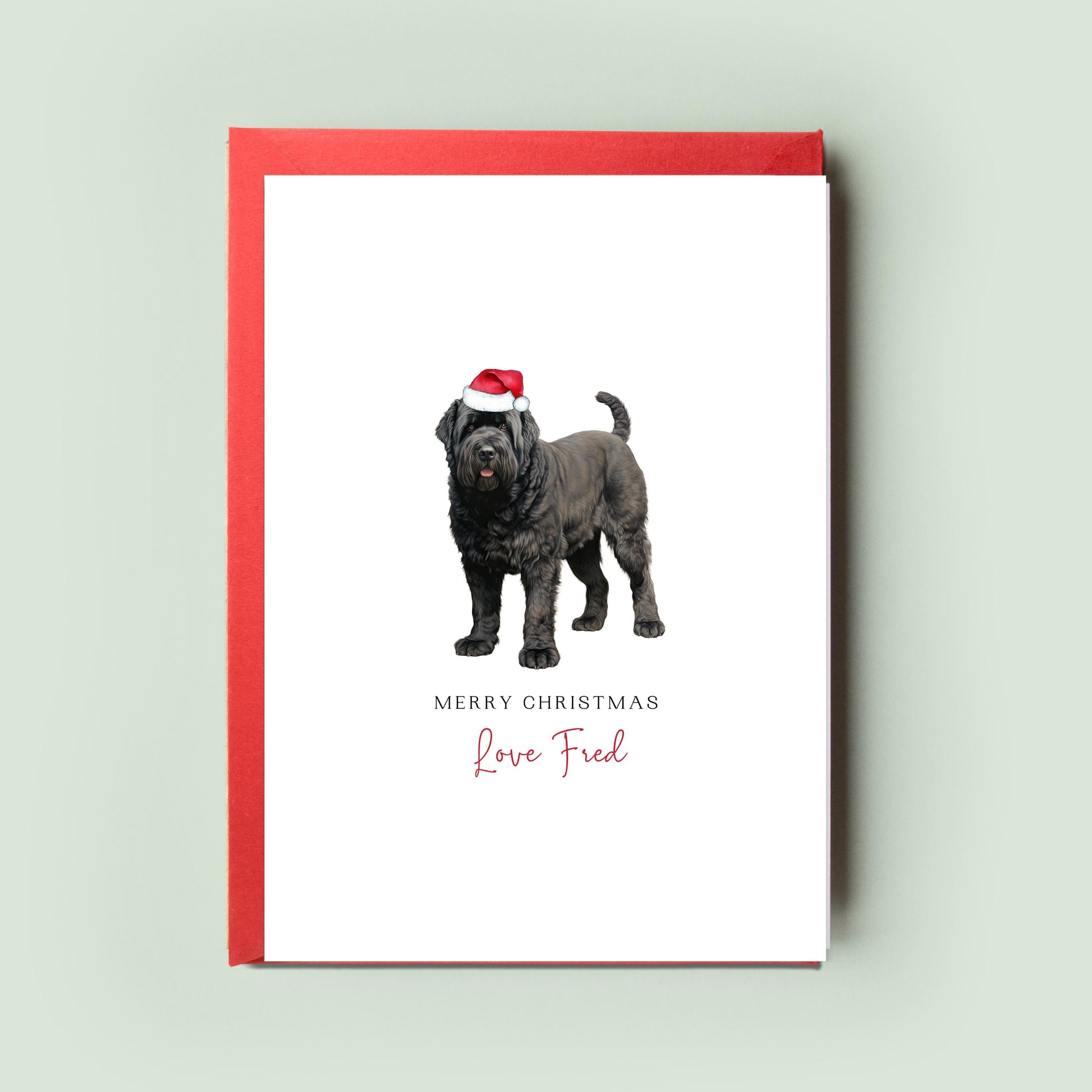 Bouvier des Flandres Christmas Card - Ideal From the Dog Greeting - Christmas Card for Dog Mum & Dog Dad - Pet Card for the Festive Season