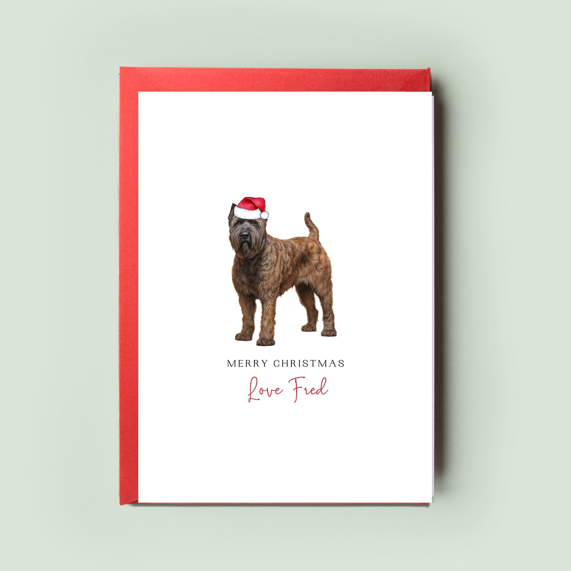 Bouvier des Flandres Christmas Card - Ideal From the Dog Greeting - Christmas Card for Dog Mum & Dog Dad - Pet Card for the Festive Season