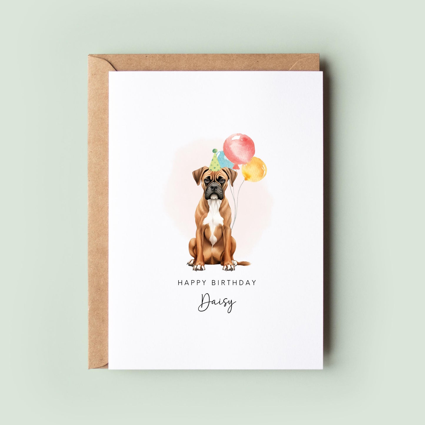 Boxer Dog Birthday Card from the Pet Dog for Dog Dad or Dog Mum