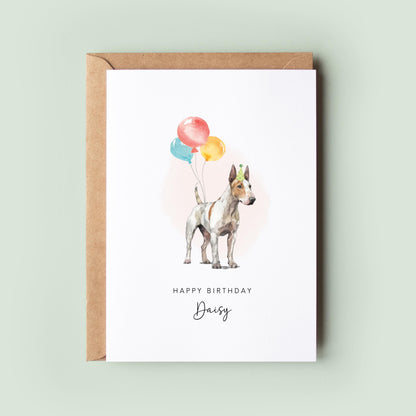 Bull Terrier Birthday Card from the Dog, Birthday Card for Dog Dad, Birthday Card for Dog Mum, Pet Card, Card From the Dog