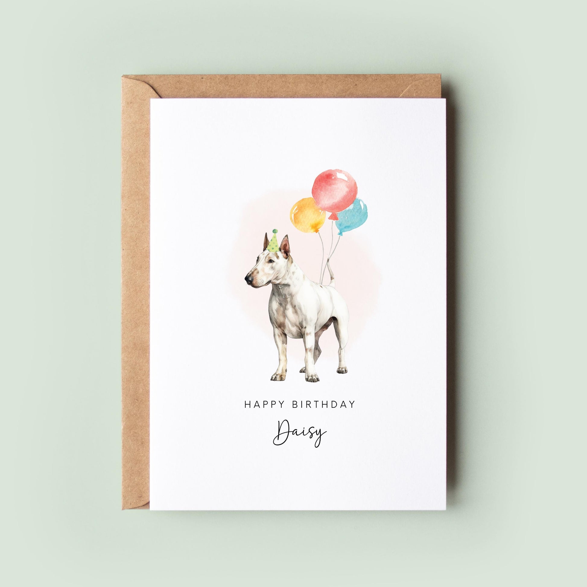 Bull Terrier Birthday Card from the Dog, Birthday Card for Dog Dad, Birthday Card for Dog Mum, Pet Card, Card From the Dog