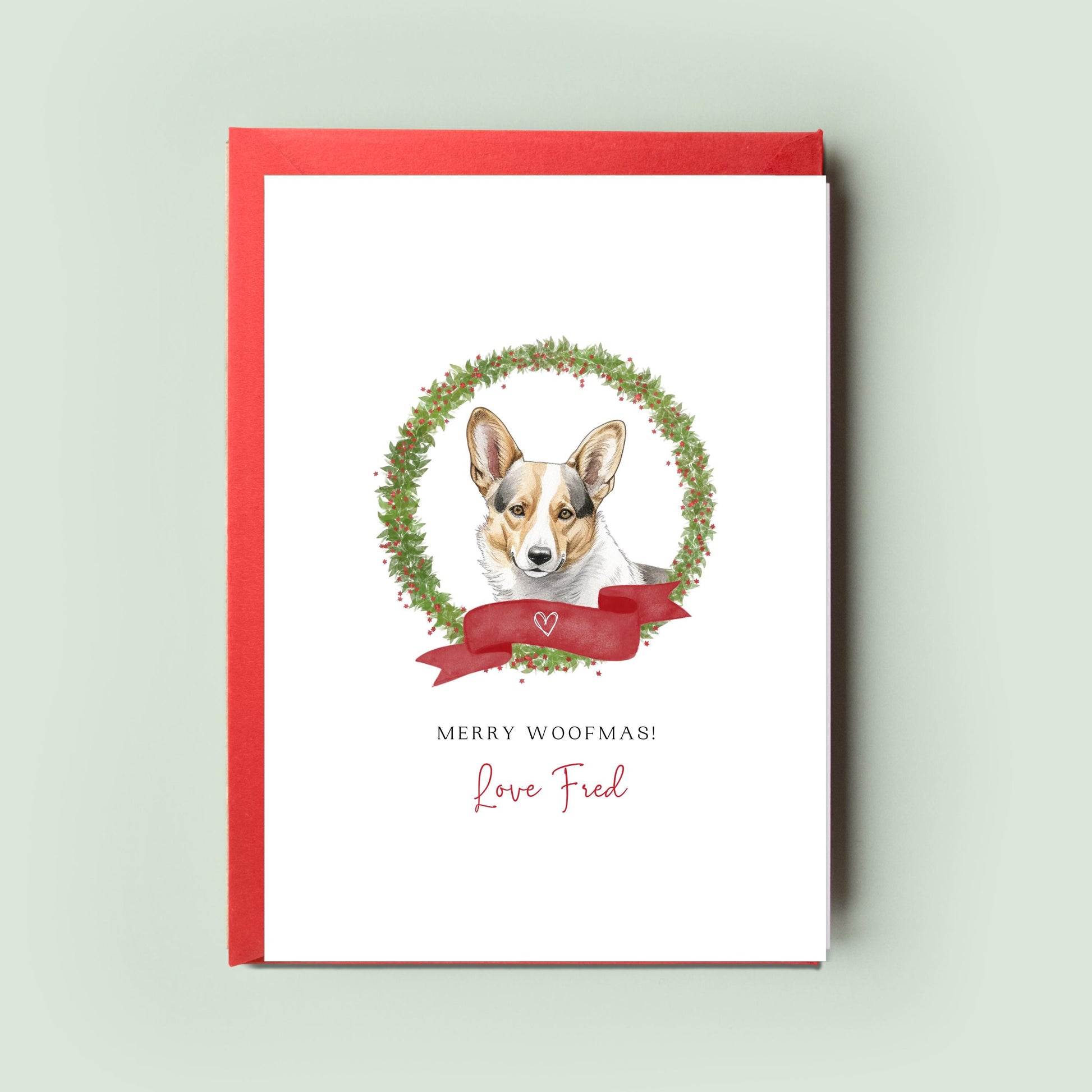 Cardigan Welsh Corgi Personalised Dog Christmas Card, For the Dog, From the Dog, Pet Christmas Card, Dog Card, Dog Dad, Dog Mum, Woofmas