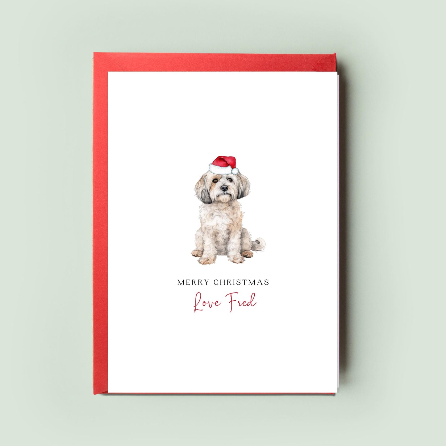 Cavachon Christmas Card from the Dog - For Dog Dad & Mum, Pet Card, Special From the Dog Greeting, Dog Lover Card, Festive Season