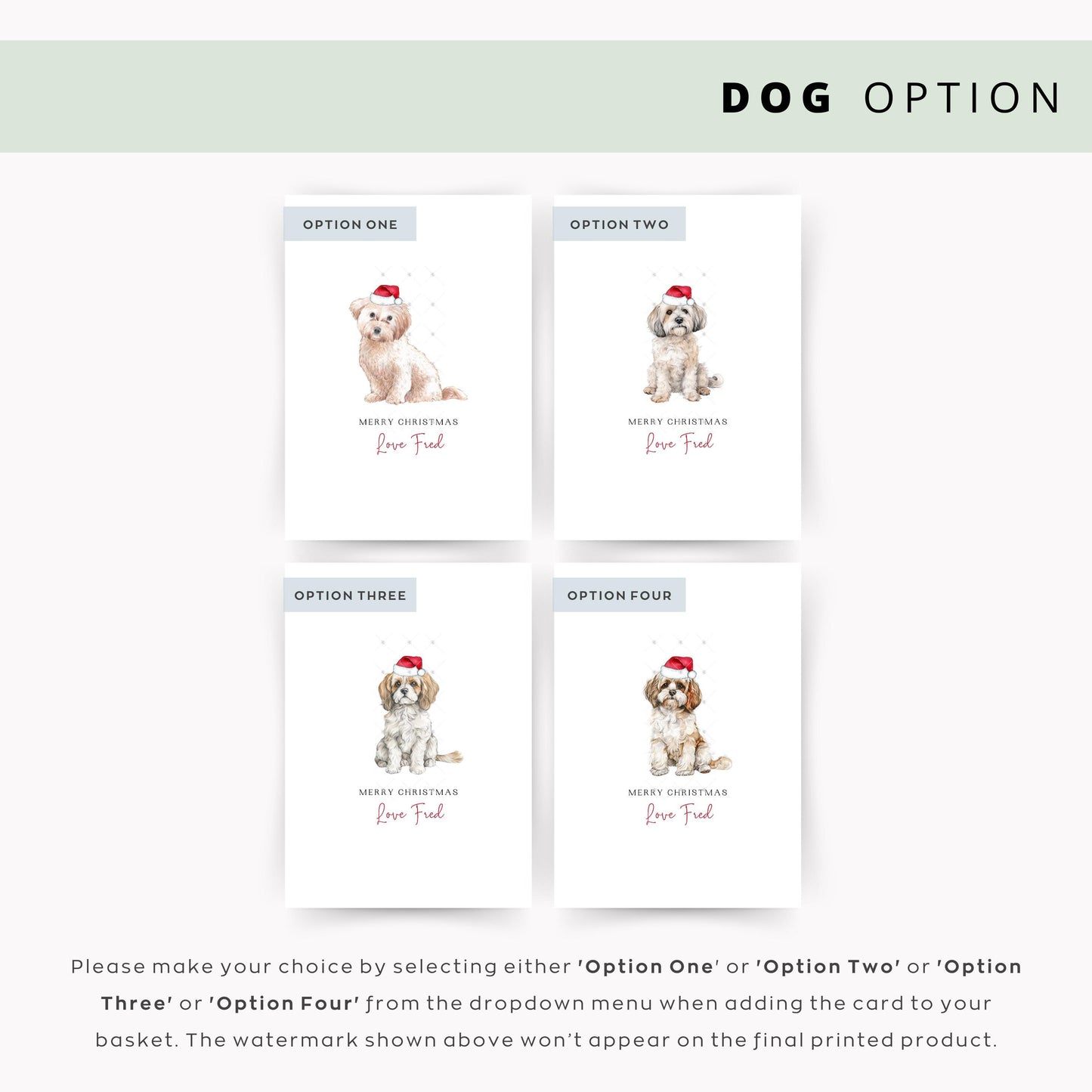 Cavachon Christmas Card from the Dog - For Dog Dad & Mum, Pet Card, Special From the Dog Greeting, Dog Lover Card, Festive Season