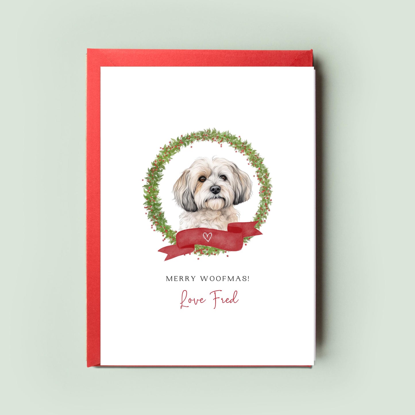 Cavachon Christmas Card from the Dog - For Dog Dad & Mum, Pet Card, Special From the Dog Greeting, Dog Lover Card, Festive Season