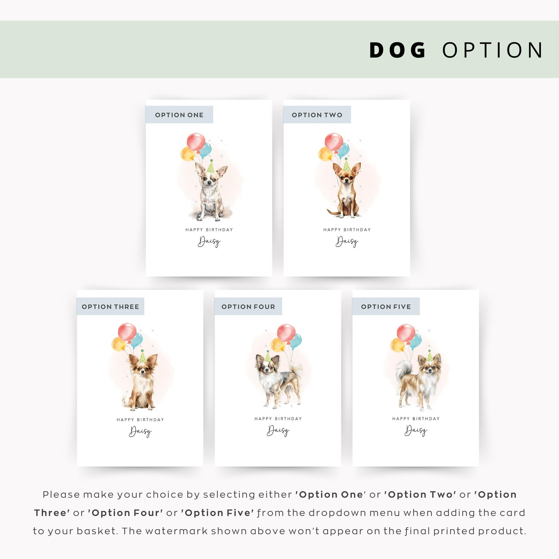 Short Haired Chihuahua Dog Birthday Card for Pet Lover