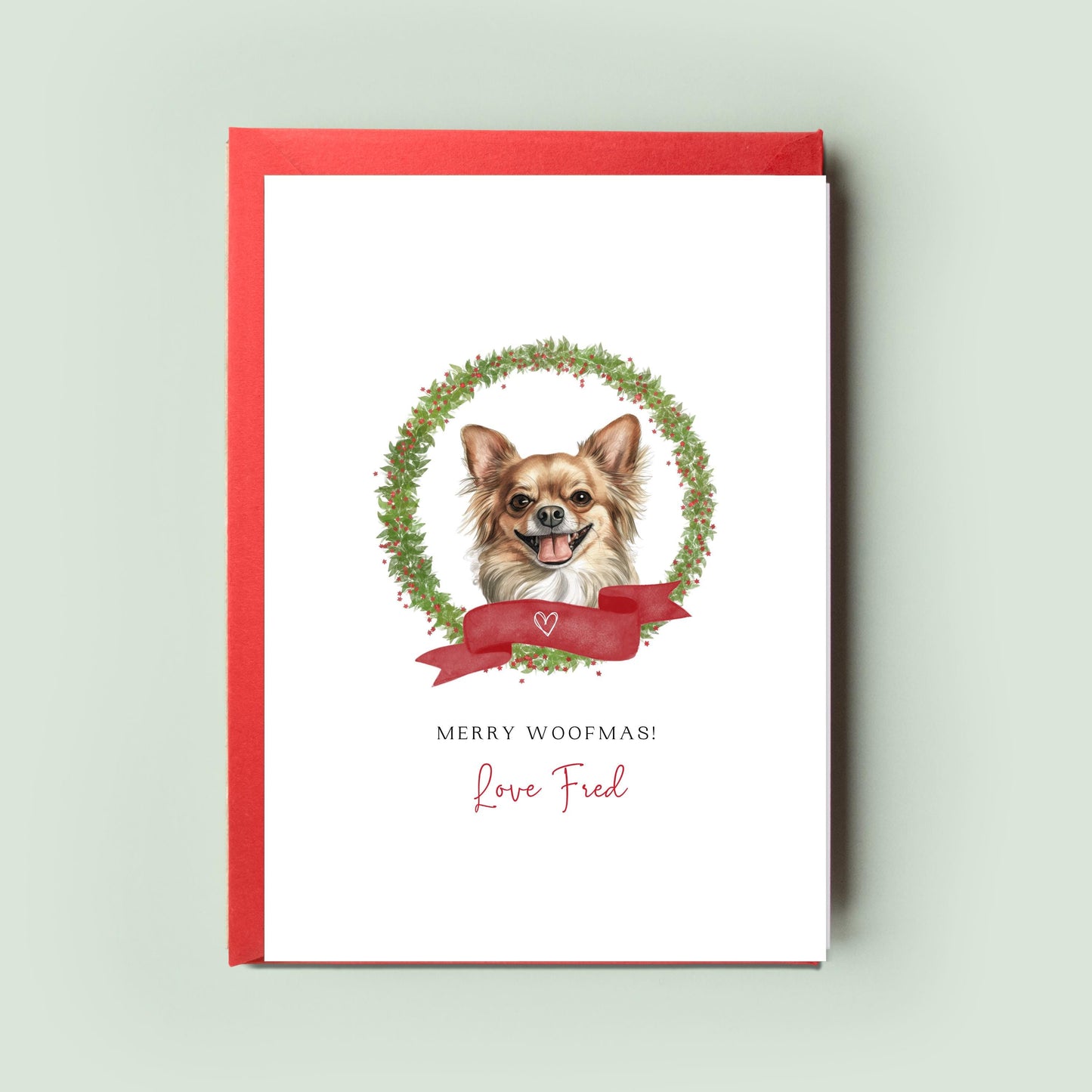 Chihuahua Personalised Dog Christmas Card