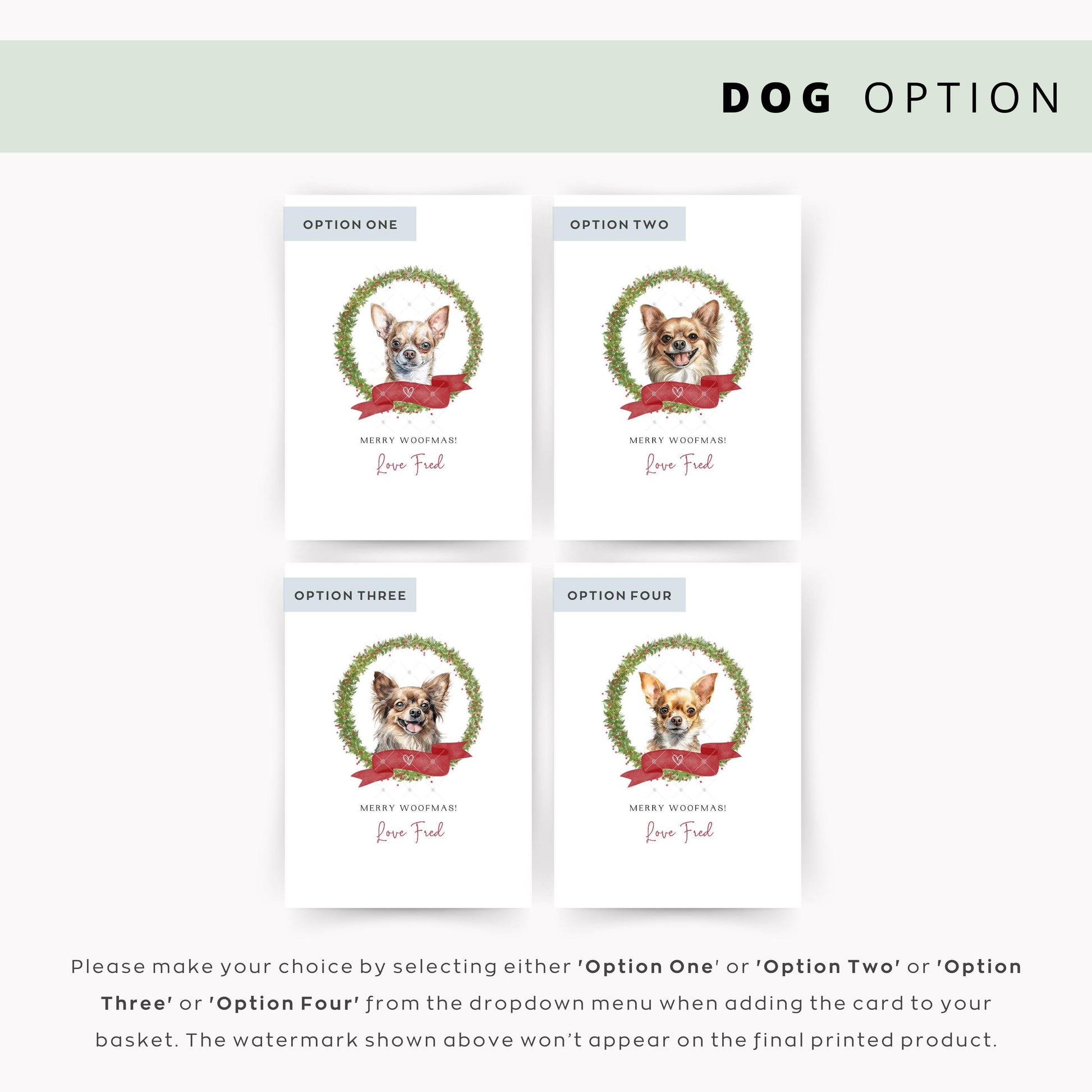 Chihuahua Personalised Dog Christmas Card