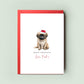 Pekingese Dog Christmas Card - From the Dog, Personalised Card for Dog Mum/Dog Dad, Holiday Pet Card, Unique Seasonal Greeting