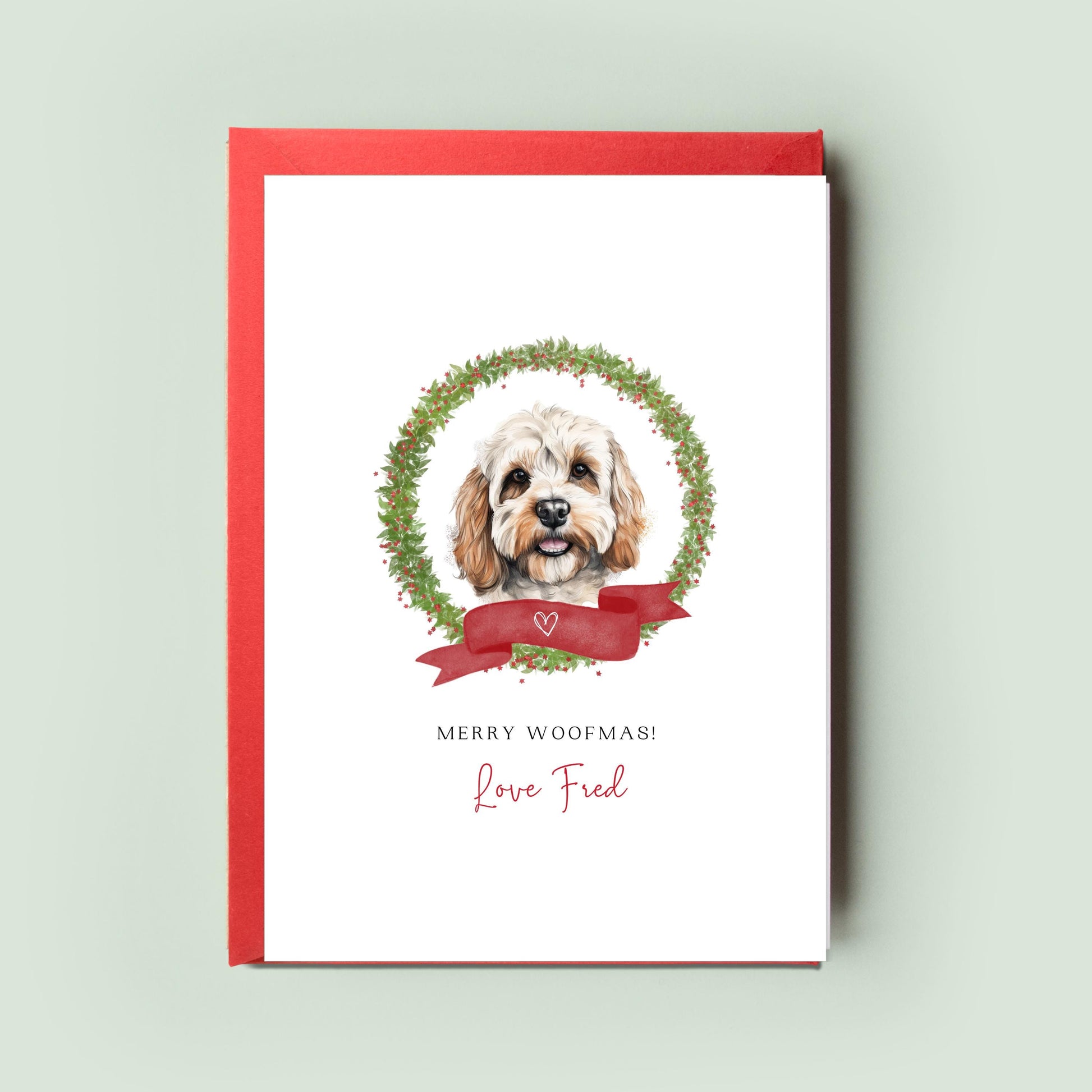 Cockapoo Personalised Dog Christmas Card