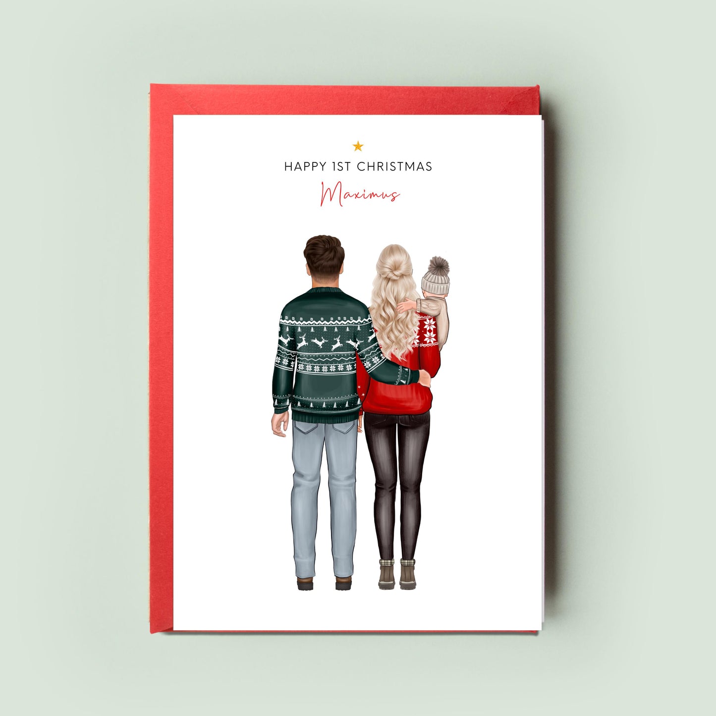 Bespoke Personalised Baby's First Christmas Christmas Card