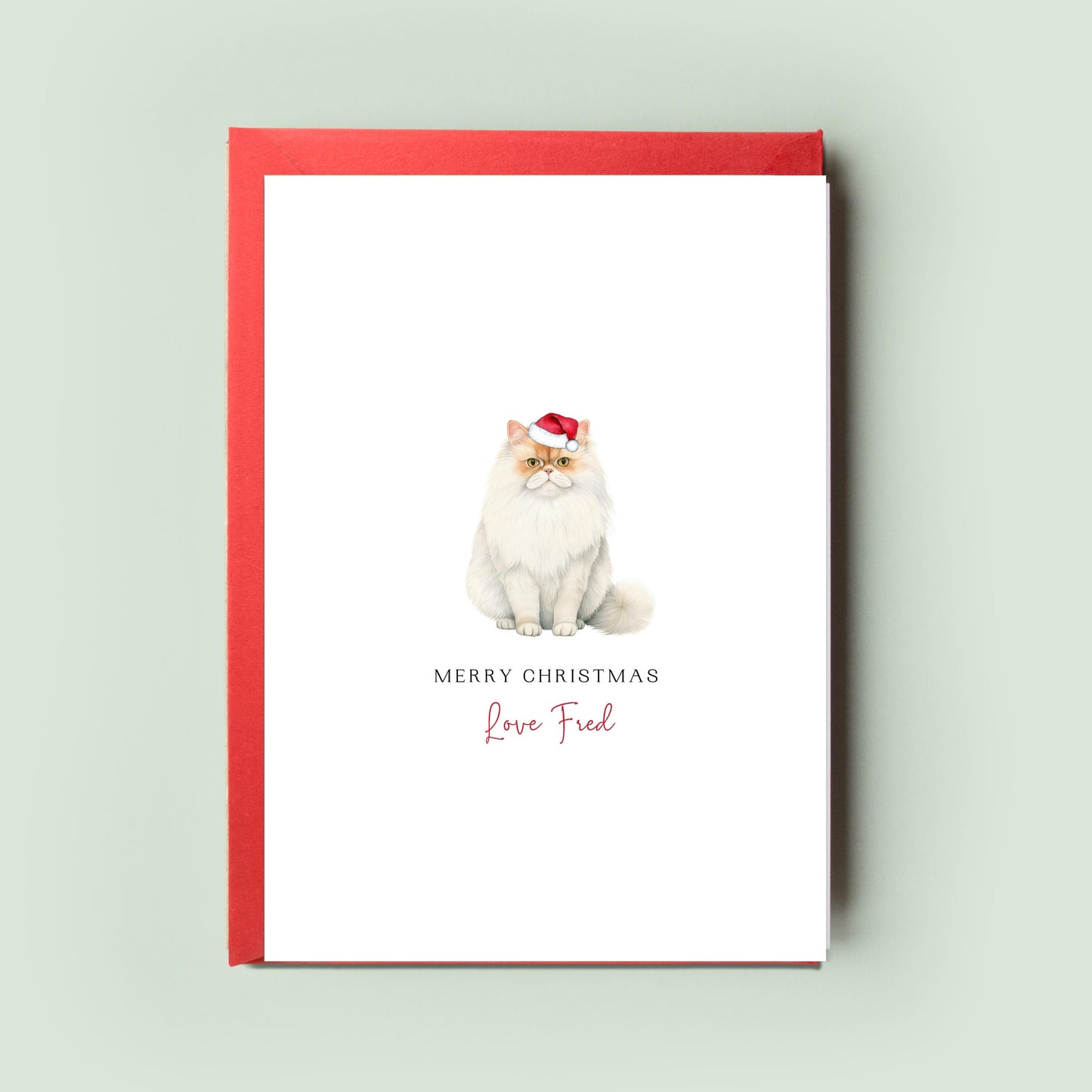 Persian Cat Christmas Card - Personalised Greeting from the Cat, Special Card for Cat Mum/Cat Dad, Pet Lovers Gift, Purrfect Xmas Card