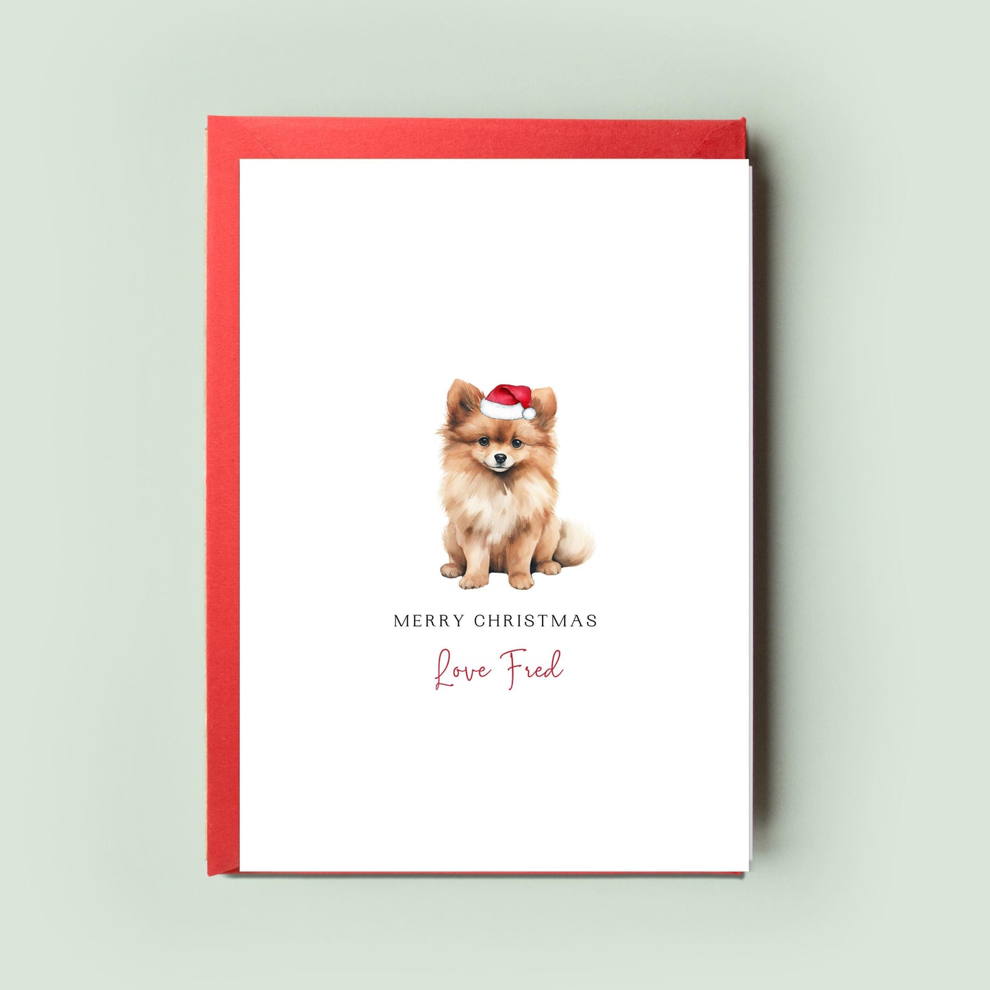 Pomeranian Dog Christmas Card from the Dog, Christmas Card for Dog Dad, Christmas Card for Dog Mum, Pet Card, From the Dog, To the Dog