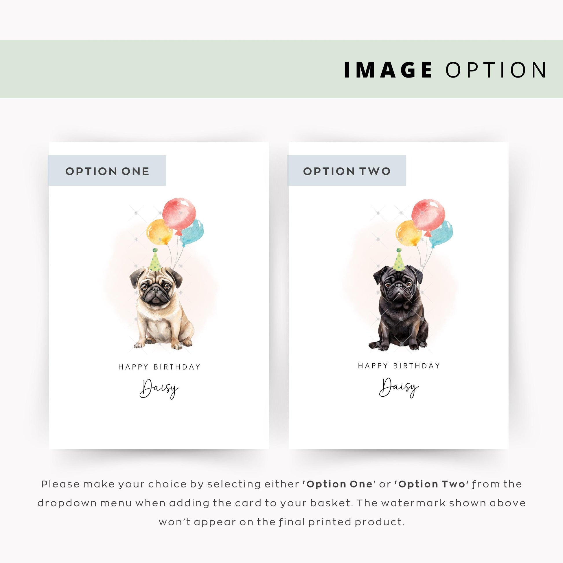 Pug Pet Birthday Greeting Card From/For The Dog