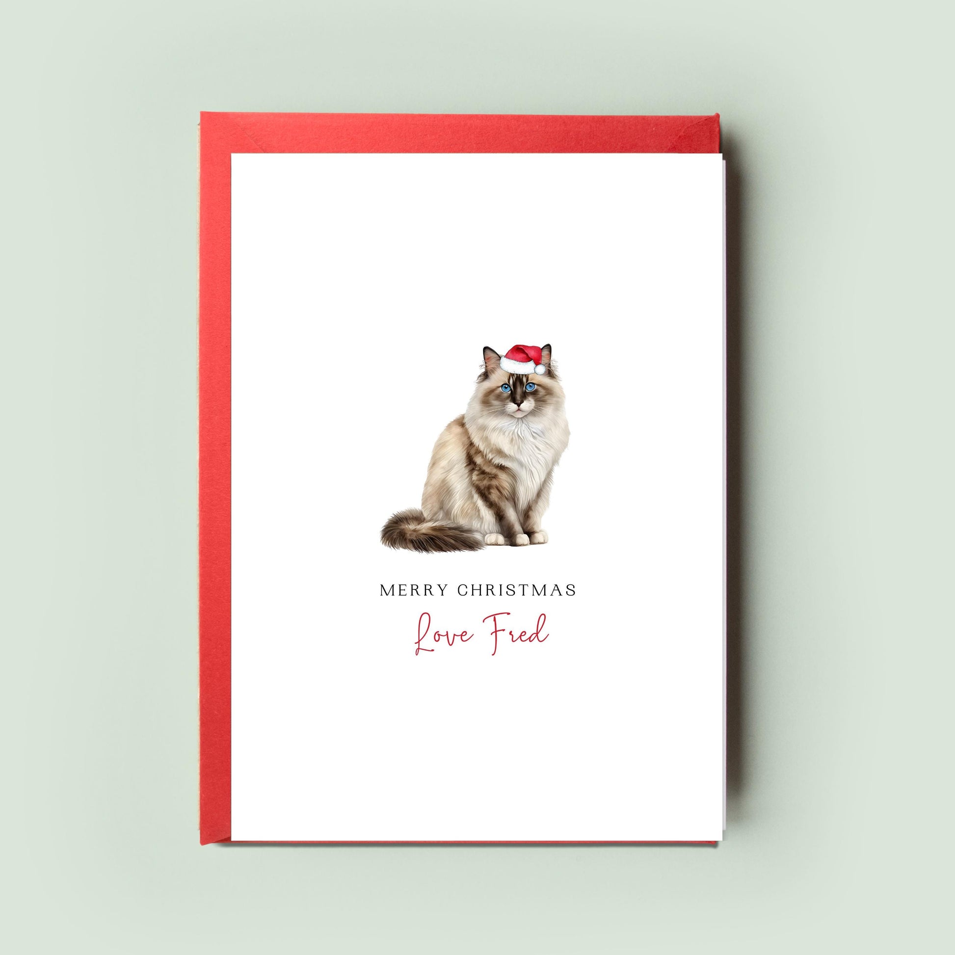 Ragdoll Cat Christmas Card from the Cat, Christmas Card for Cat Dad, Christmas Card for Cat Mum, Pet Card, From the Cat, To the Cat Card