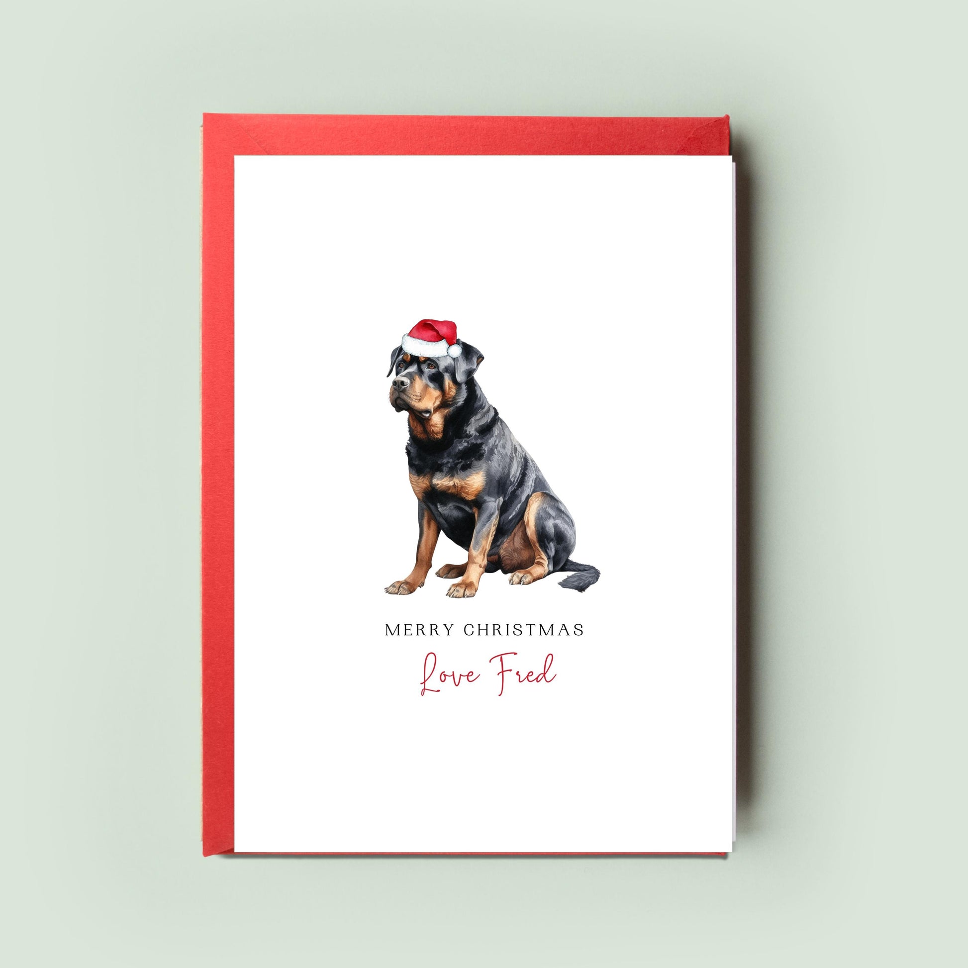 Rottweiler Christmas Card from the Dog, Christmas Card for Dog Dad, Christmas Card for Dog Mum, Pet Card, From the Dog, Card to the Dog