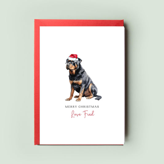 Rottweiler Christmas Card from the Dog, Christmas Card for Dog Dad, Christmas Card for Dog Mum, Pet Card, From the Dog, Card to the Dog