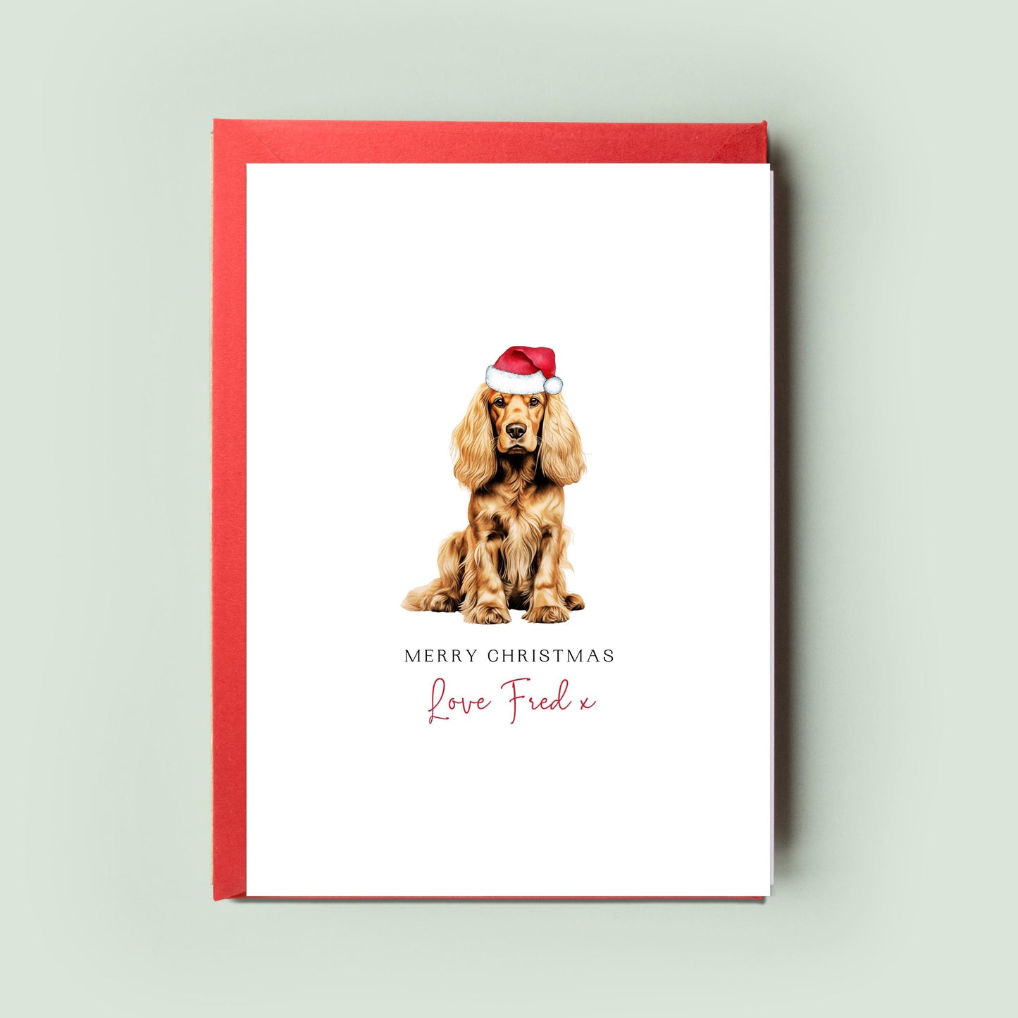 Cocker Spaniel Christmas Card from the Dog, Personalised Card for Dog Dad & Dog Mum, Greeting Card, Perfect Pet Gift, Pet Christmas Card