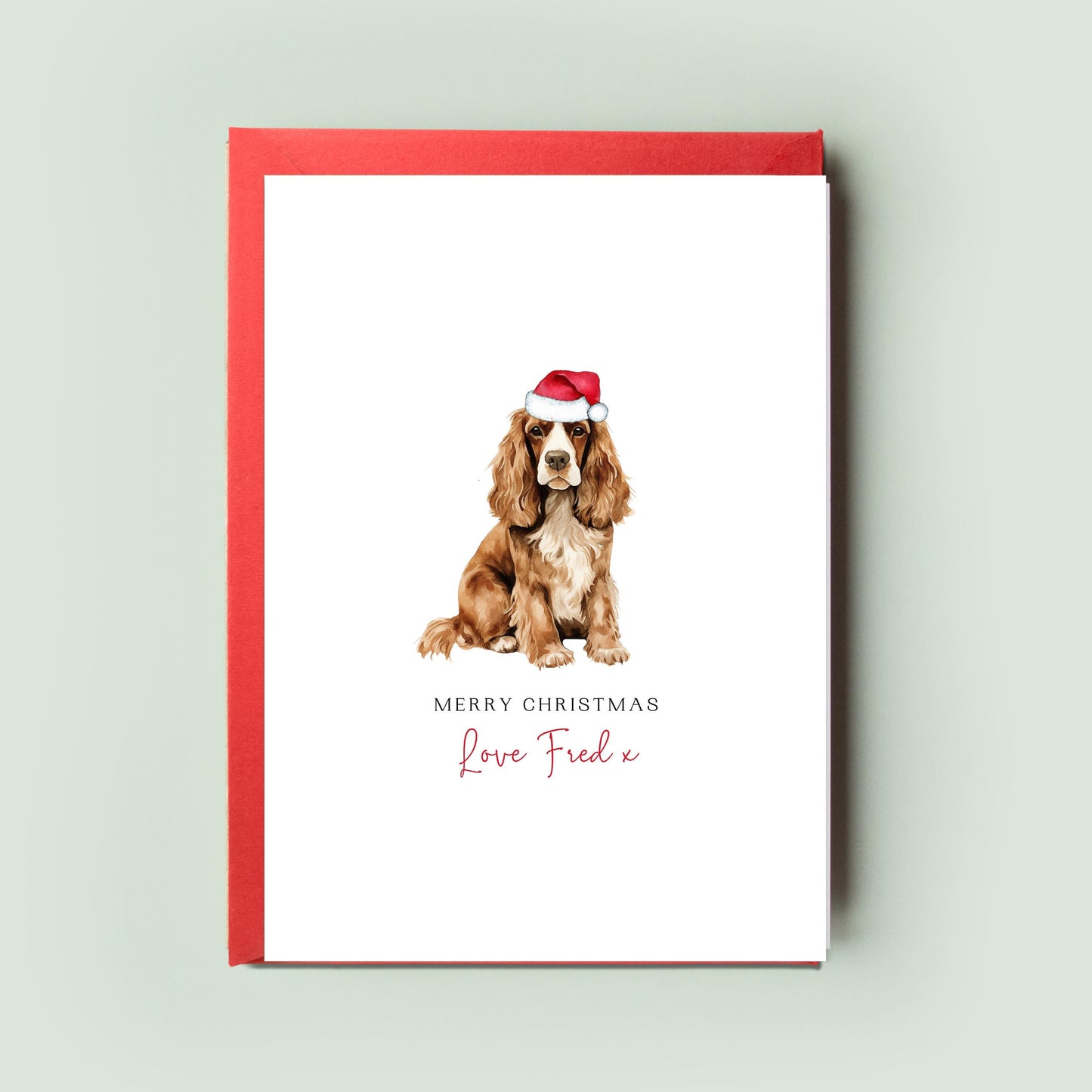 Cocker Spaniel Christmas Card from the Dog, Personalised Card for Dog Dad & Dog Mum, Greeting Card, Perfect Pet Gift, Pet Christmas Card