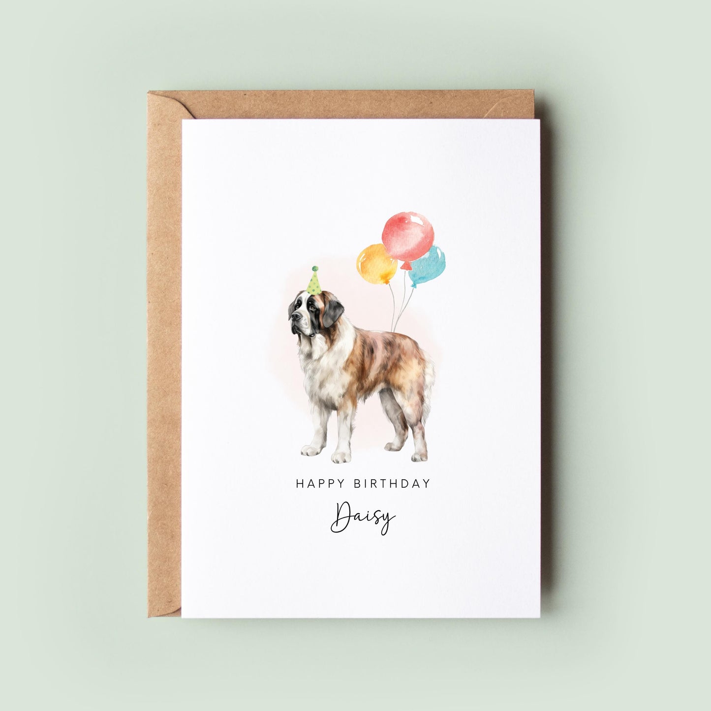 Saint Bernard Birthday Card from the Dog, Birthday Card for Dog Dad, Birthday Card for Dog Mum, Pet Card, From the Dog, To the Dog Card