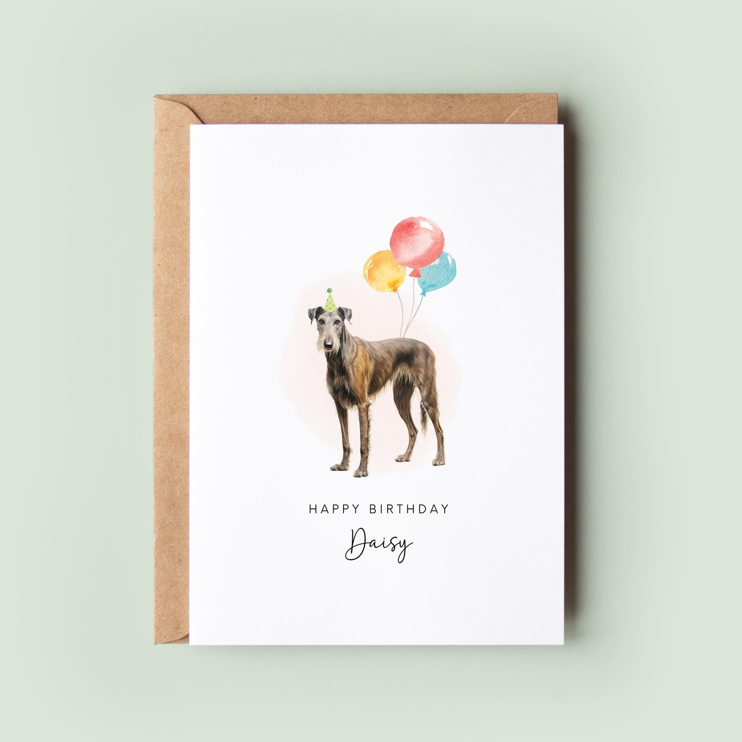 Scottish Deerhound Dog Birthday Card from the Dog, Birthday Card for Dog Dad, Birthday Card for Dog Mum, Pet Card, From the Dog