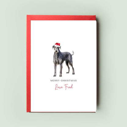 Scottish Deerhound Personalised Dog Christmas Card, For the Dog, From the Dog, Pet Christmas Card, Dog Card, Dog Dad, Dog Mum, Merry Woofmas