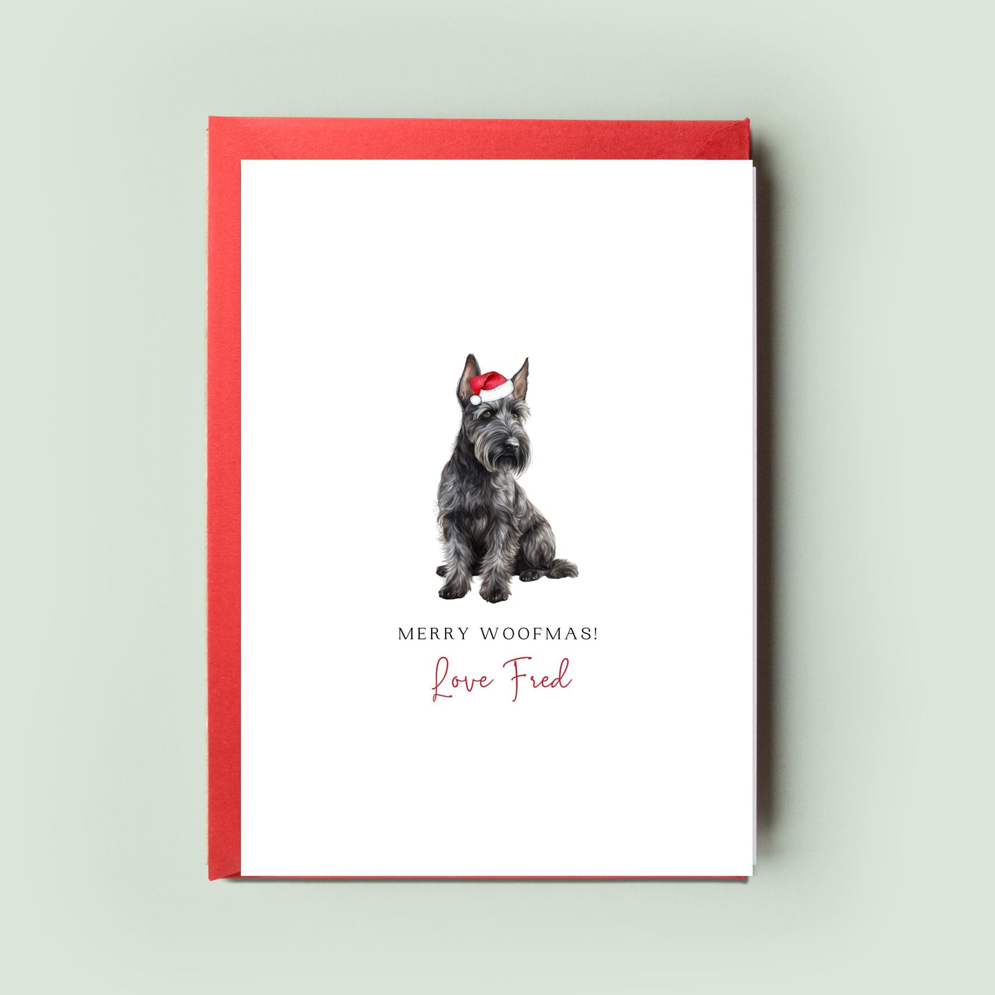 Scottish Terrier Christmas Card from the Dog, Christmas Card for Dog Dad, Christmas Card for Dog Mum, Pet Card, From the Dog, To the Dog