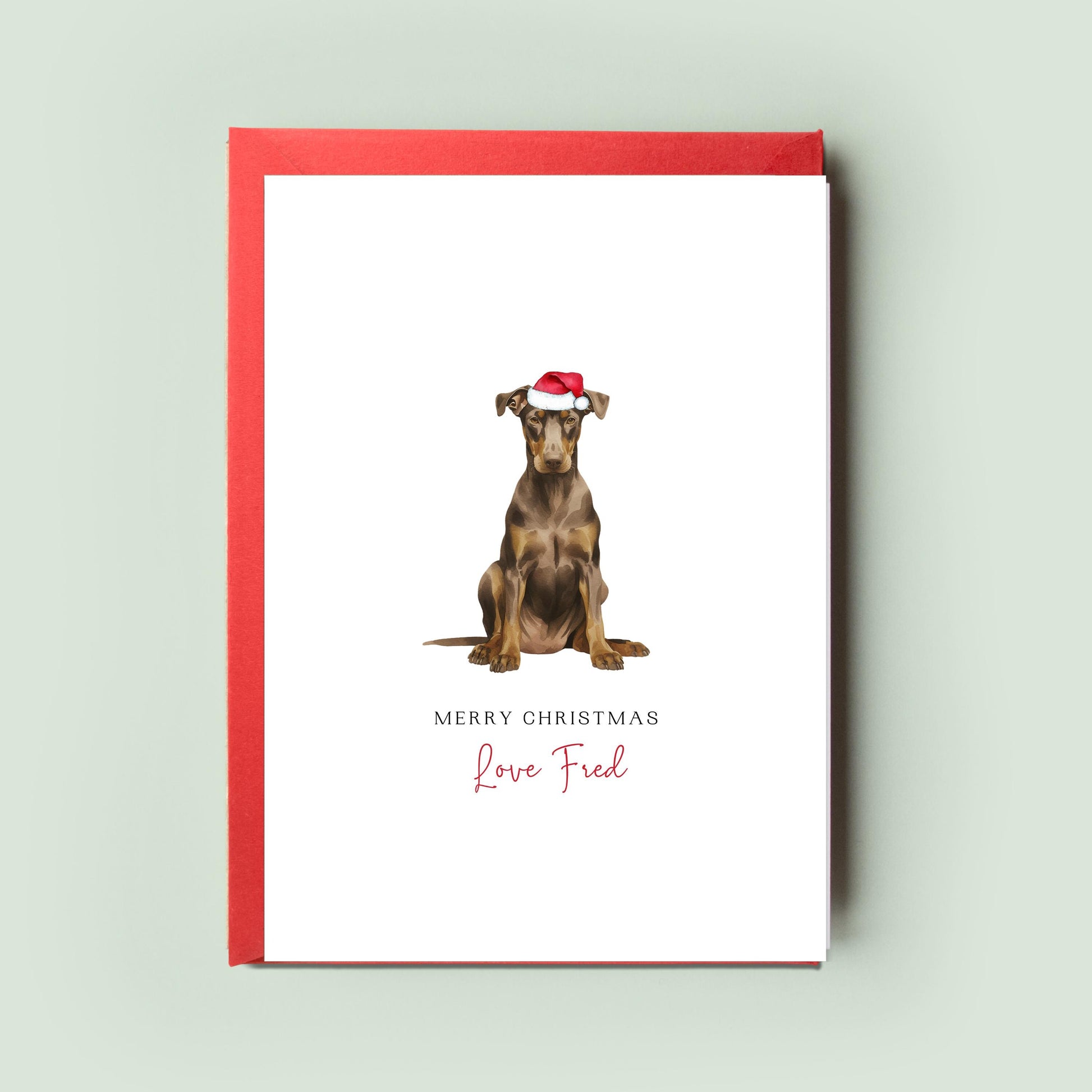 Doberman Christmas Card, Heartfelt Message from the Dog, Perfect for Dog Dad & Mum, Expressive Pet Card, Love and Joy From Your Loyal Friend