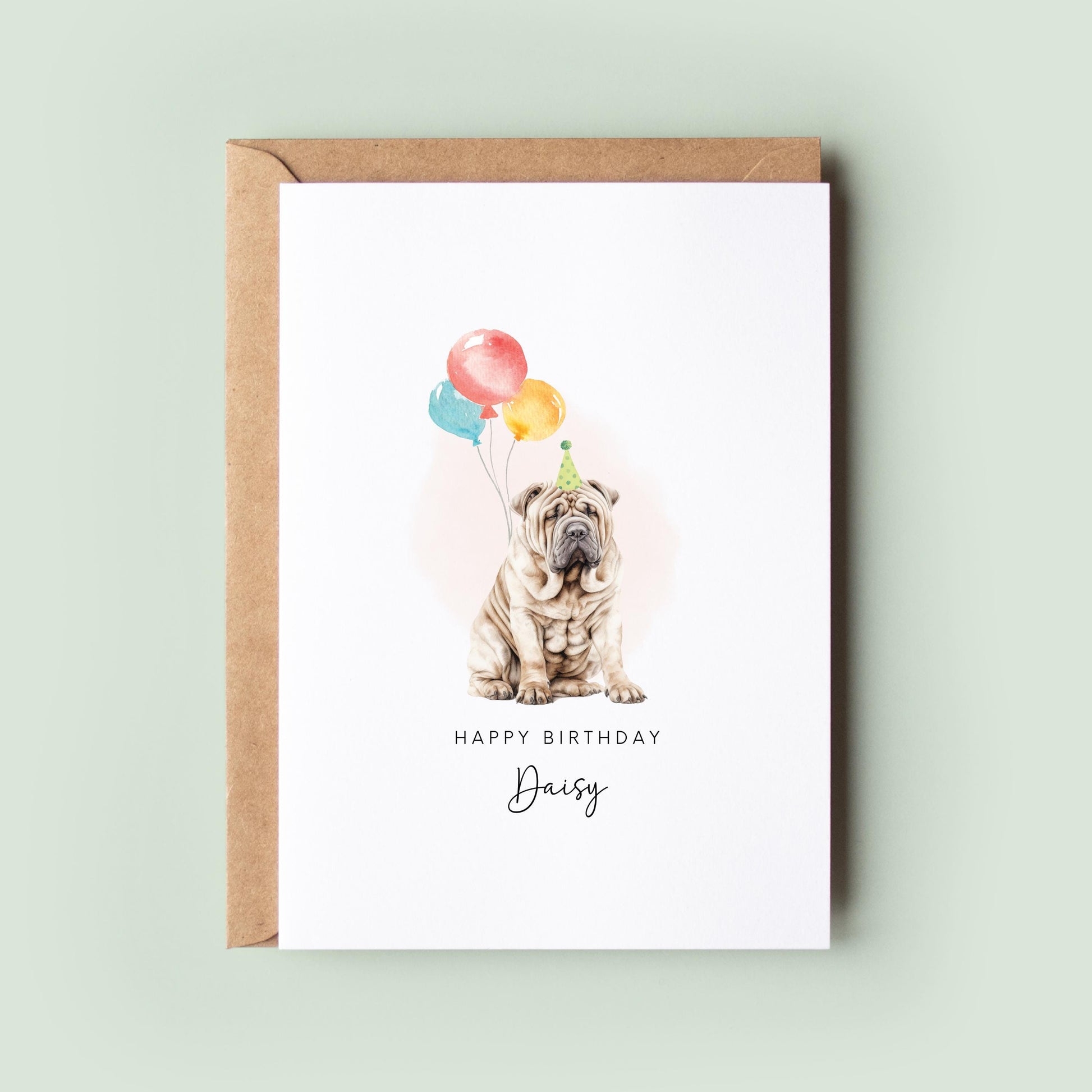 Shar Pei Birthday Card from the Dog, Birthday Card for Dog Dad, Birthday Card for Dog Mum, Pet Card, From the Dog, To the Dog Card