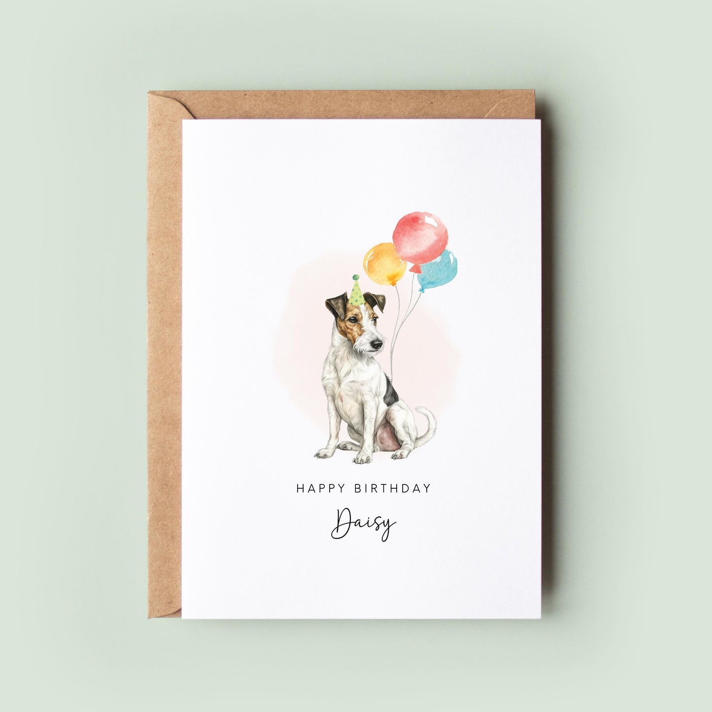 Wire Haired Fox Terrier Birthday Card from the Dog