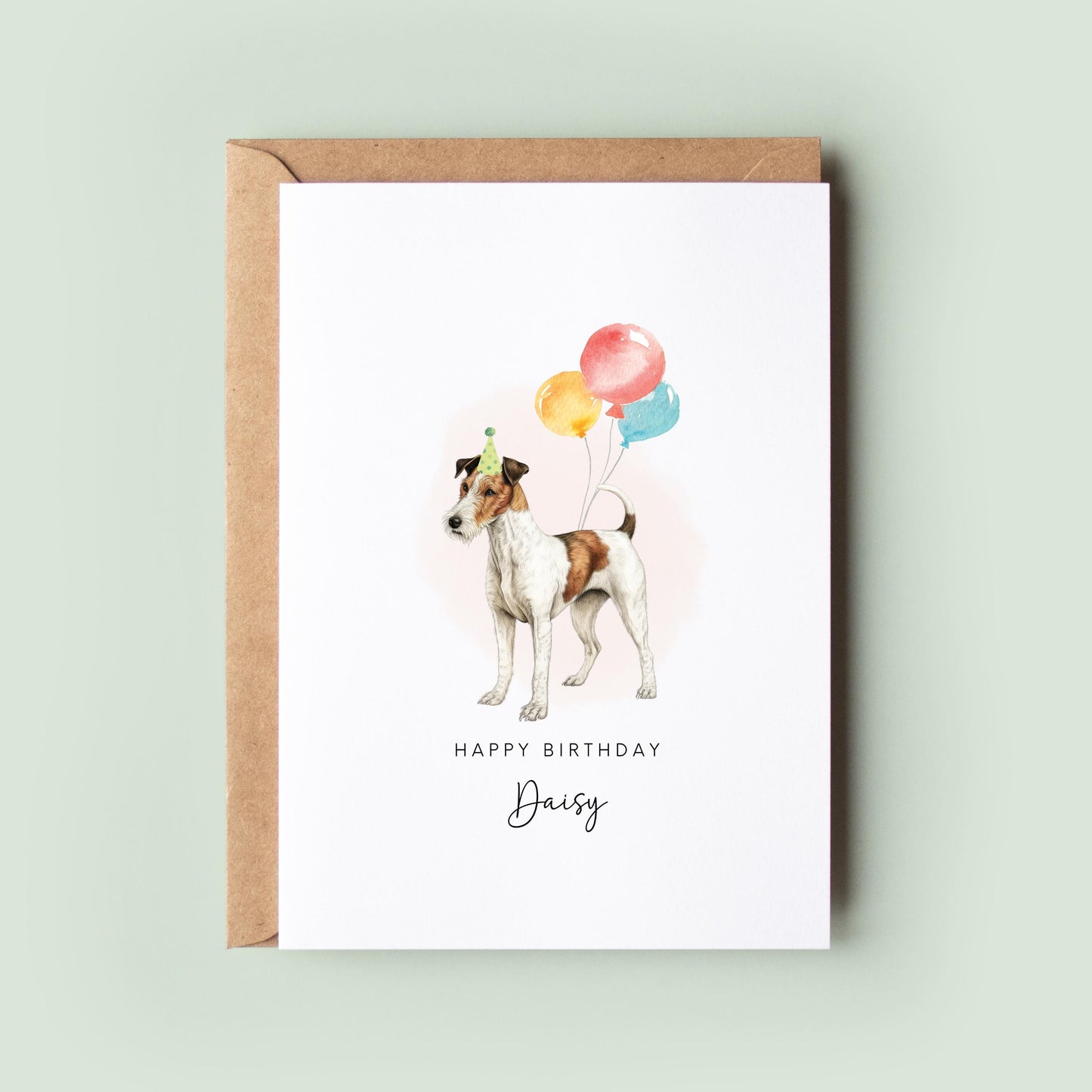 Wire Haired Fox Terrier Birthday Card from the Dog