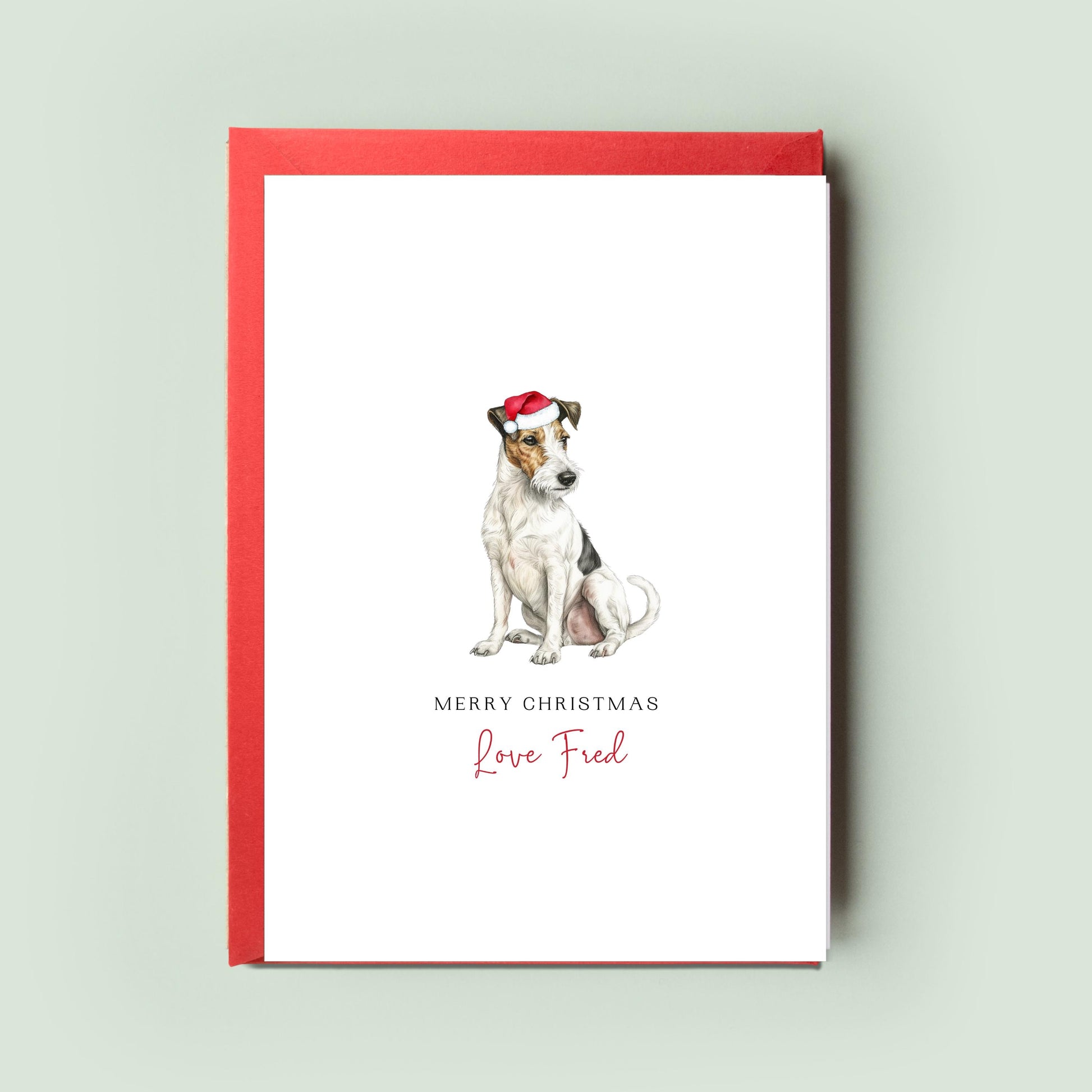 Wire Haired Fox Terrier Christmas Card from the Dog