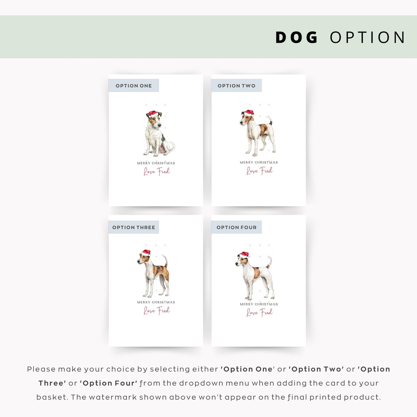 Wire Haired Fox Terrier Christmas Card from the Dog