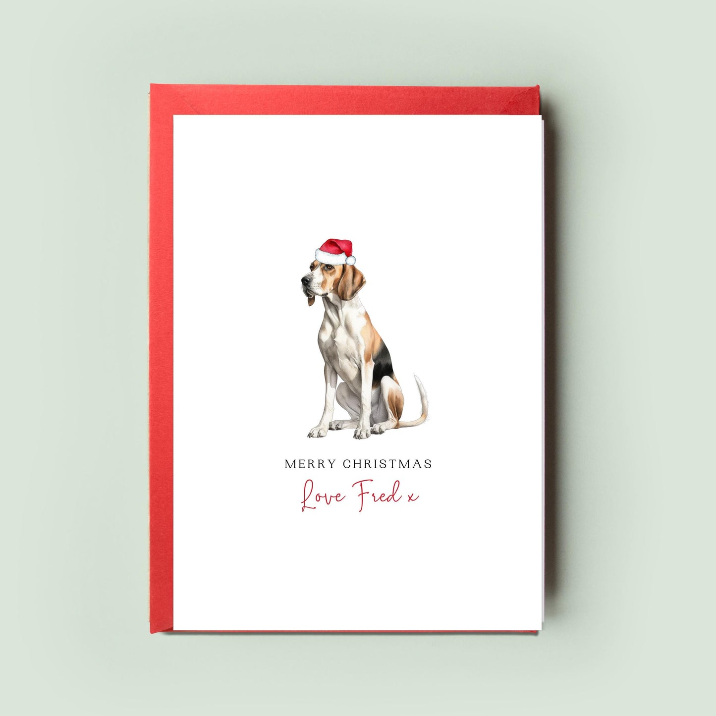 Foxhound Personalised Dog Christmas Card, For the Dog, From the Dog, Pet Christmas Card, Dog Card, Dog Dad, Dog Mum, Merry Woofmas